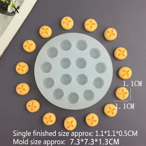 Detailed top view of 15-cavity mini bread silicone mold for DIY miniature food and crafts