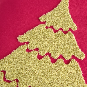 Housse de coussin de Noël en velours avec motif brodé d'arbre de Noël texturé