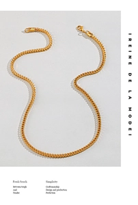 Detailansicht der goldenen Edelstahl-Weizenkette mit sicherem Karabinerverschluss