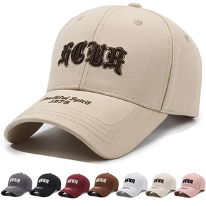 Vintage Cotton Baseball Cap Men Women Retro 3D Letter Embroidery Adjustable Sun Protection Outdoor Sport Hat