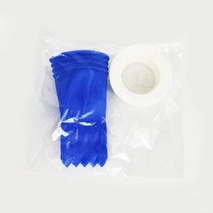 Blue silicone floor drain core with white ring for bathroom sewer odor prevention