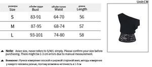 Size chart showing bust, waist, and length measurements for this lace cutout sexy crop top