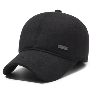 Men's thermal baseball cap with ear protection and plush lining for winter warmth