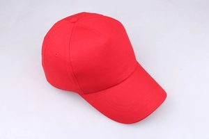 Classic bright red six-panel cotton baseball cap for outdoor casual sun protection