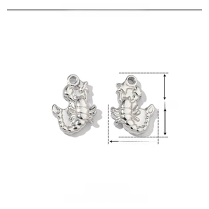 Spécifications techniques du pendentif scorpion en acier inoxydable de 15mm par 11mm