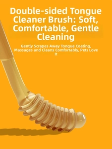Detail of soft silicone pet tongue cleaner brush with spiral multi-layer scraper head