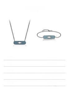 Detailed specs for MODIAN S925 silver turquoise starburst necklace and bracelet set