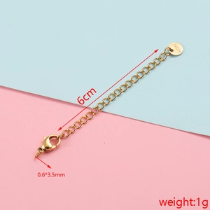 6cm gold stainless steel extension chain with lobster clasp and S.Steel engraved tag
