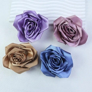 11cm handmade silk satin rose and camellia floral accessories in four elegant colors