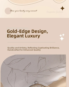 Macro detail of handmade resin pendant with botanical illustration and gold-plated edge