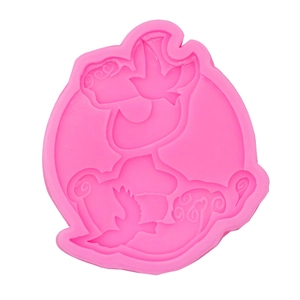 Pink silicone mold with traditional Chinese bird and cloud patterns for cake decorating