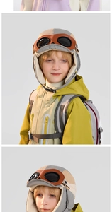Kids warm winter aviator hat with goggles and fleece lining for outdoor protection