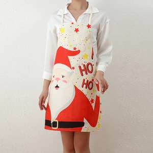 Festive Christmas apron with Santa Claus print and HO HO HO text for party decoration