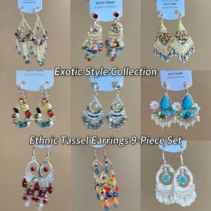 Bohemian Tassel Dangle Earrings Women With 925 Sterling Silver Earring Post Copper Rhinestone Crystal Ethnic Style Jewelry