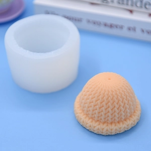 Silicone mold for DIY baking and crafts with detailed knitted hat texture and pattern