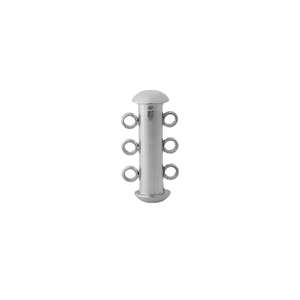 Silver stainless steel 3-strand slide clasp for multi-layer necklace and bracelet jewelry