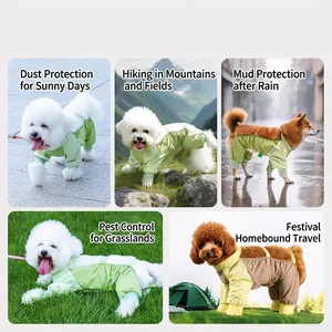 Tuta impermeabile per cani per protezione esterna contro fango e pioggia in colore verde