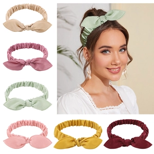 Baby Bow Headband Soft Cotton Elastic Rabbit Ear Hair Band For Toddlers Infants Girls Comfortable Headwear Accessories