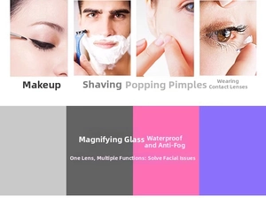 Detail view of anti-fog suction cup magnifying mirror for shaving and makeup application