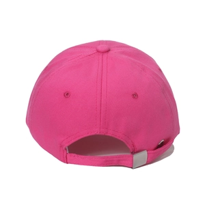 Minimalist rose pink cotton baseball cap with adjustable metal buckle back view
