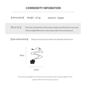 Detailed specs of the black flower pendant necklace made of high-quality copper material