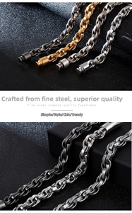Close-up of vintage industrial steel curb chain links in gold and silver finishes