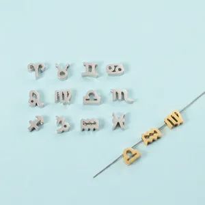 Breloques Signe Du Zodiaque Constellation Acier Inoxydable Perles De Fabrication De Bijoux DIY Poli Miroir