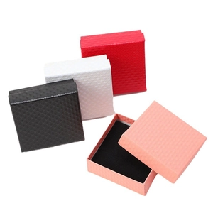 Elegant diamond pattern jewelry boxes in multiple colors with foam lining inserts