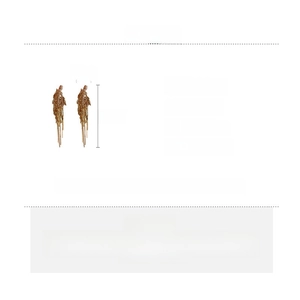 Size chart showing long wheat ear tassel earrings measuring 9.4x1.5cm in copper material