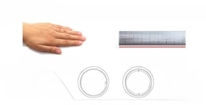 Detailed size guide showing how to measure finger circumference for a Roman ring size