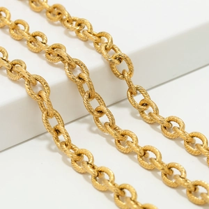 Stainless Steel Rope Chain Twist Link DIY Jewelry Making Accessories Hip Hop Punk Style Vacuum Plating Color Retention