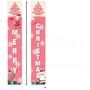 Lot de bannières de Noël roses avec Père Noël et renne de taille 12x72 pouces