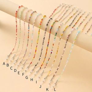 Colorful beaded eyewear chains in twelve stylish patterns with secure silicone loops