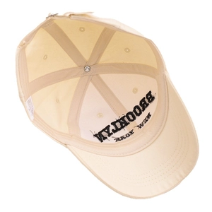 Inside view of Brooklyn New York baseball cap with embroidery and high quality stitching