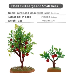 Vue détaillée de mini arbres fruitiers artificiels pour décors de ferme miniatures