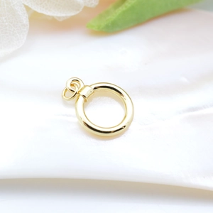 Poliertes 18k vergoldeter Ringverschluss für DIY-Schmuck und Perlenketten-Zubehör