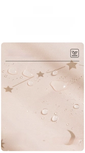 Detailed view of waterproof and oil-resistant polyester apron fabric with star moon pattern
