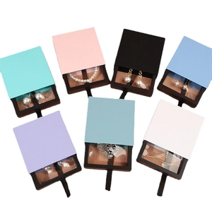 Colorful PE film floating jewelry boxes for rings and necklaces in 3D display storage