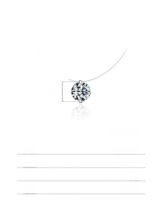 Spécifications du collier en argent S925 avec pierre de 8mm et chaîne invisible fine