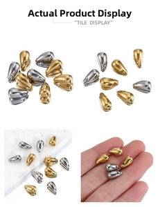 Polished teardrop metal charms in gold and silver finish for DIY jewelry making