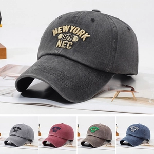Vintage Washed Cotton Baseball Cap New York 1978 Embroidery Adjustable Metal Buckle Casual Sun Hat Unisex Sporty Hat