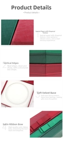 Macro details of premium textured paper jewelry box with soft velvet lining and satin ribbon