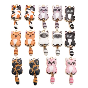 DIY colorful cat pendants with moving tails for necklaces and handmade jewelry crafts