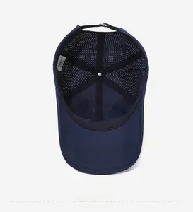 Breathable mesh lining and reinforced structure inside the quick-dry navy baseball cap