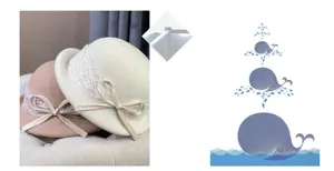 Detailed view of elegant white wool beret hat with delicate lace mesh and ribbon bow decor