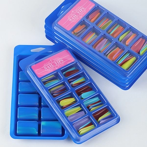 Ballerina Press On Nails Coffin Shape Long Length ABS Mixed Colors Full Cover Artificial Manicure Extensions For Women Salon
