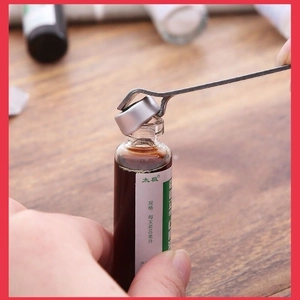 Creative stainless steel opener for oral liquid bottles with 10ml glass vial