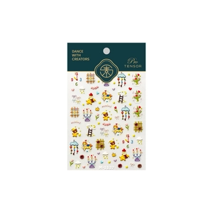 Japanese style cartoon nail stickers M-1137 with 3D bubble designs and gold stamping