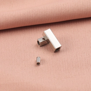 Perles d'espacement rectangulaires en acier inoxydable poli argenté pour bijoux DIY
