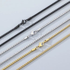 Edelstahl Weizenkette Halskette Geflochtene Spiga Gliederkette Minimalistischer Modeschmuck Für Damen Und Herren